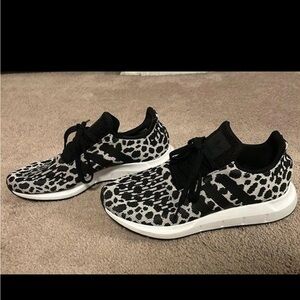 adidas Black and White Patterned Women's Athletic Shoes